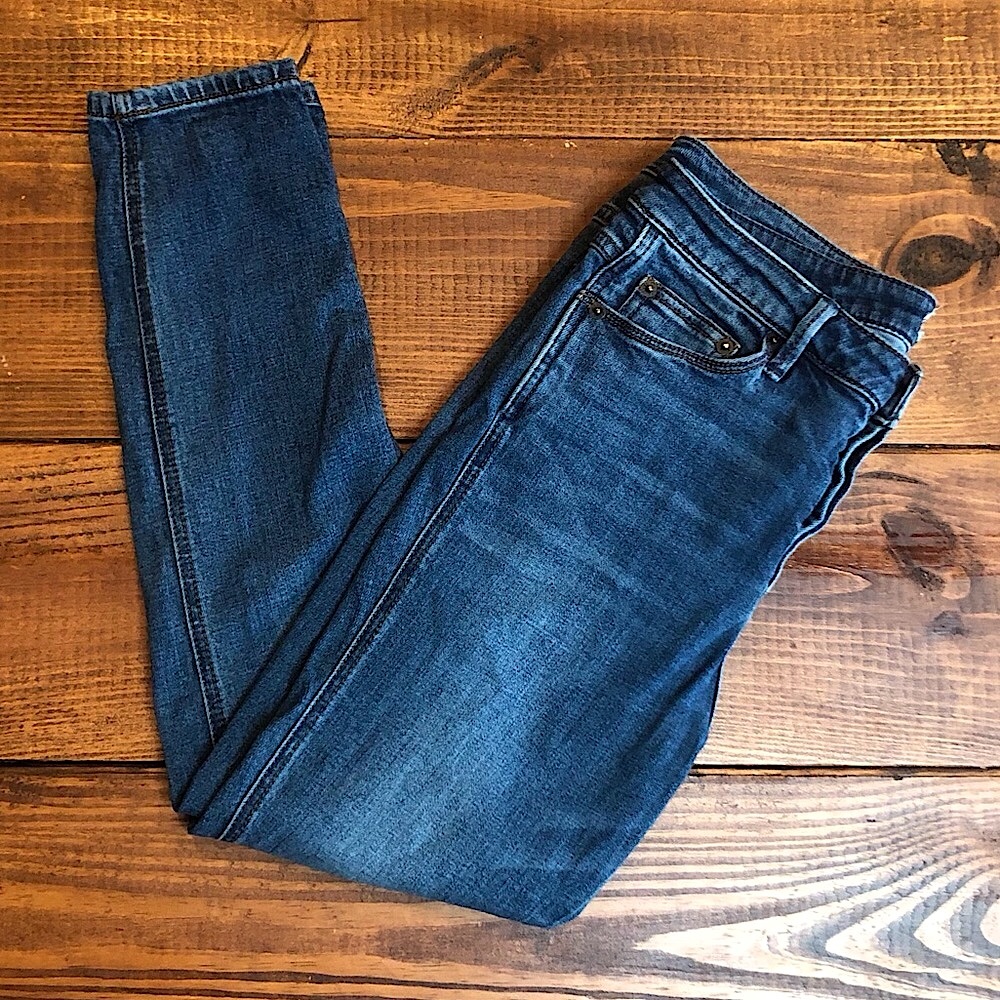 Free People button fly mid rise